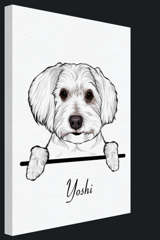 Hundebild auf Leinwand gedruckt