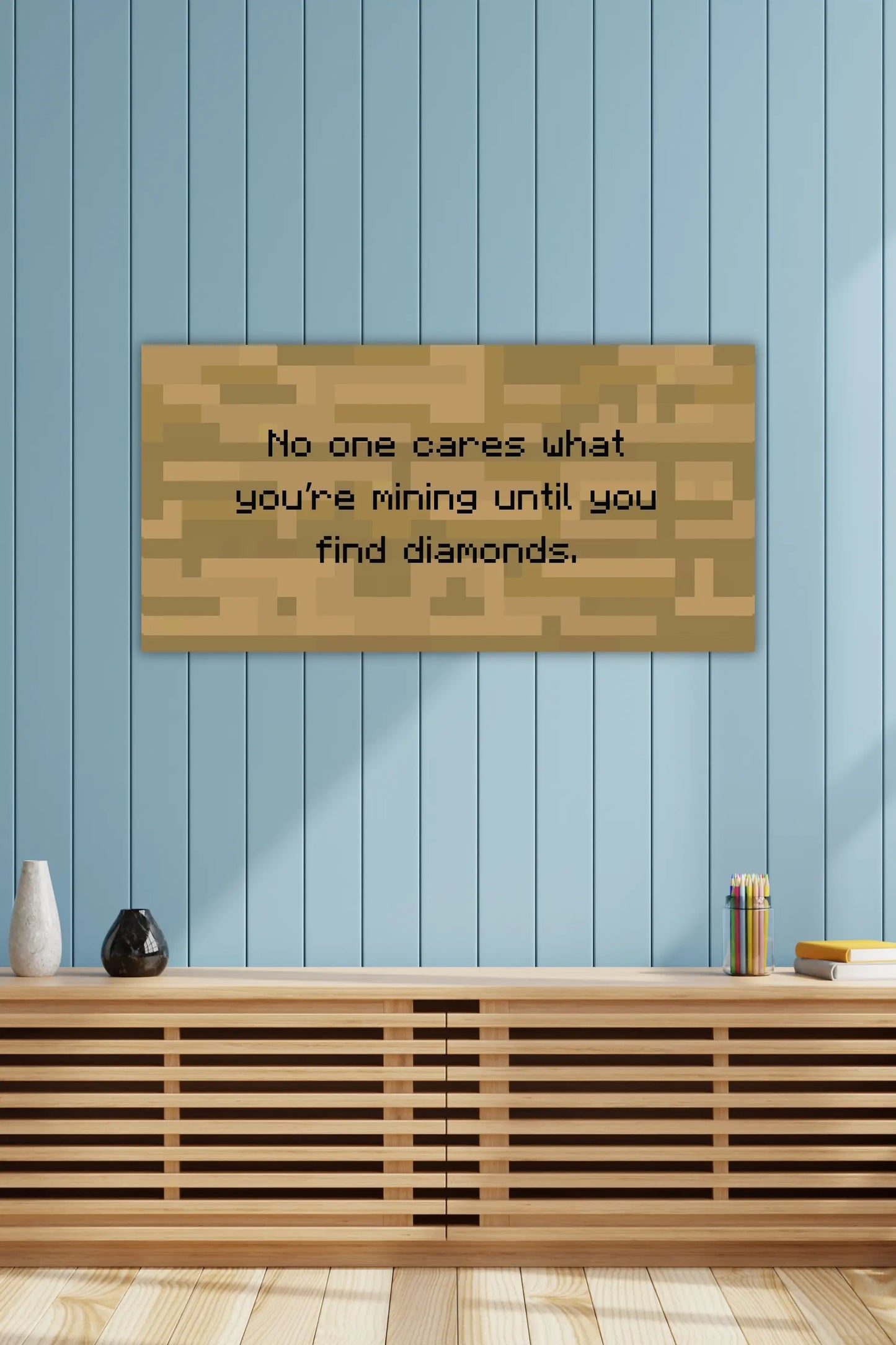 No one cares Pixel Schild