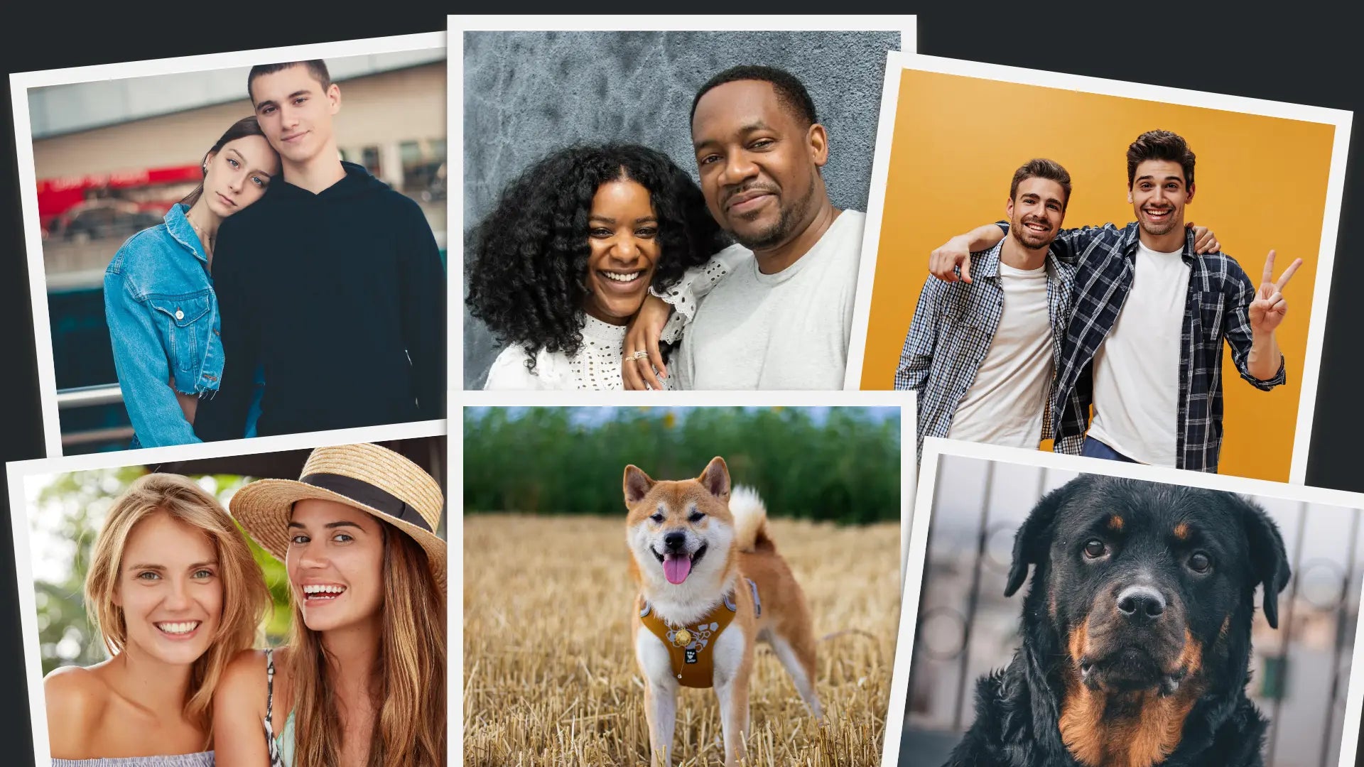 Bilder von Menschen und Tieren für die Personalisierung der Geschenke