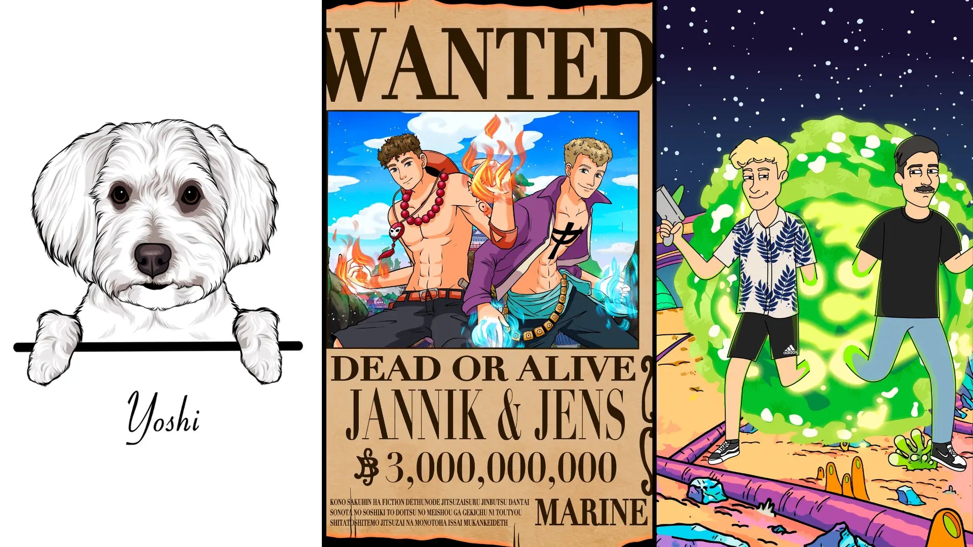 3 Verschiedene Poster-Geschenke